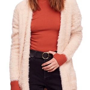 Free People Faux Fur Open Cardigan